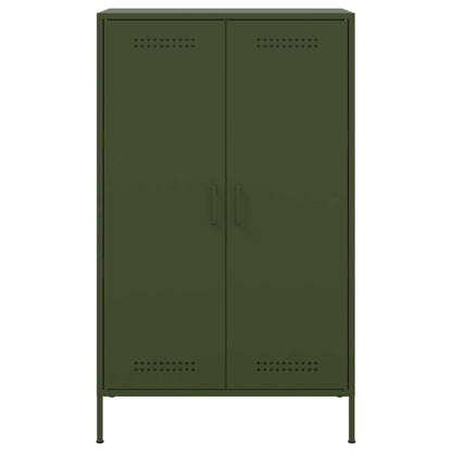 Highboard Olive Green 68x39x113 cm Steel