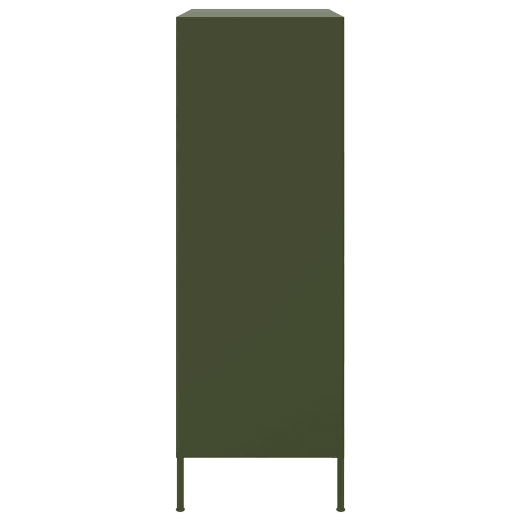 Highboard Olive Green 68x39x113 cm Steel