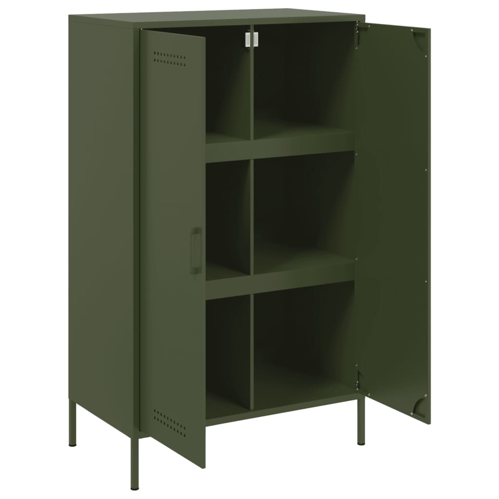 Highboard Olive Green 68x39x113 cm Steel