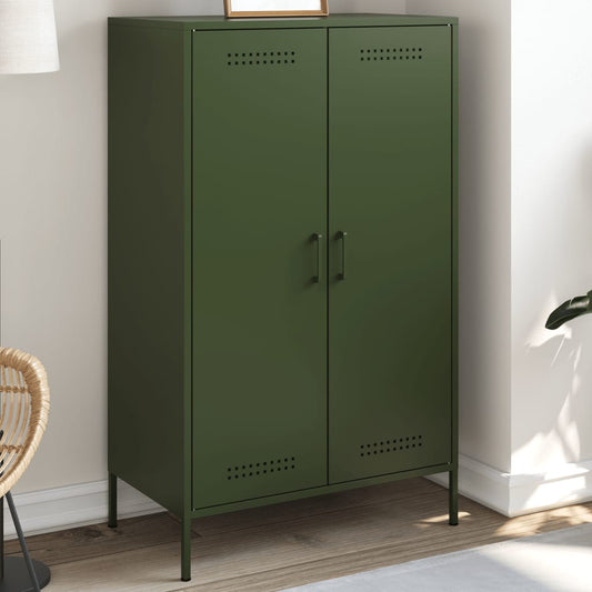 Highboard Olive Green 68x39x113 cm Steel