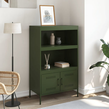 Highboard Olive Green 68x39x113 cm Steel