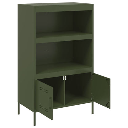 Highboard Olive Green 68x39x113 cm Steel