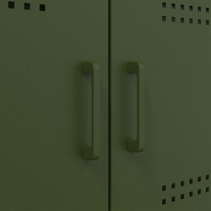 Highboard Olive Green 68x39x113 cm Steel