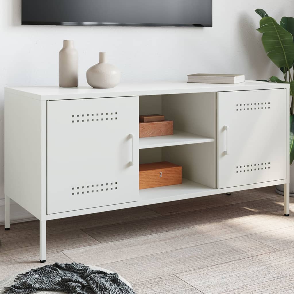 TV Cabinet White 100.5x39x50.5 cm Steel