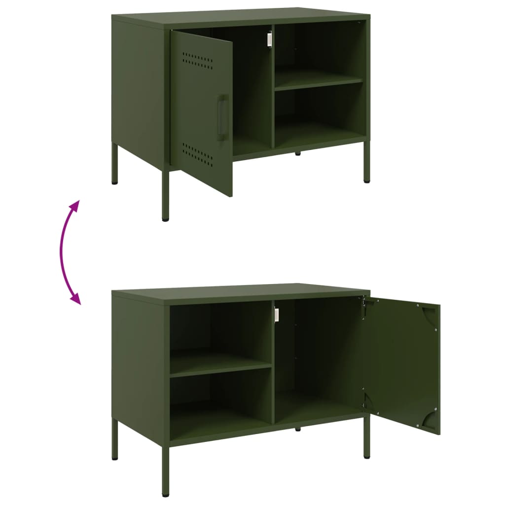 TV Cabinet Olive Green 68x39x50.5 cm Steel