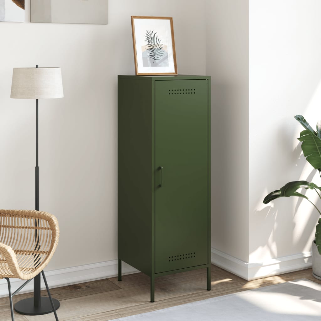 Highboard Olive Green 36x39x113 cm Steel