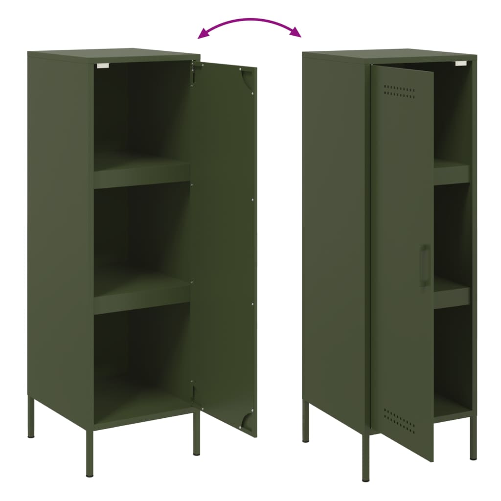 Highboard Olive Green 36x39x113 cm Steel