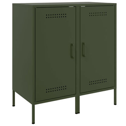 Sideboards 2 pcs Olive Green 36x39x79 cm Steel