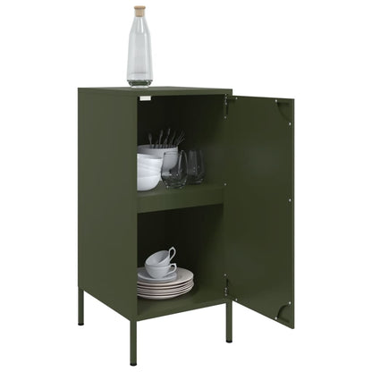 Sideboards 2 pcs Olive Green 36x39x79 cm Steel