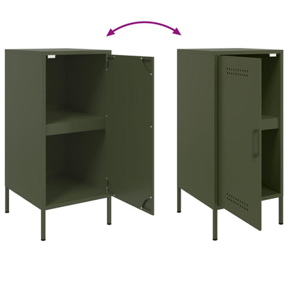 Sideboards 2 pcs Olive Green 36x39x79 cm Steel