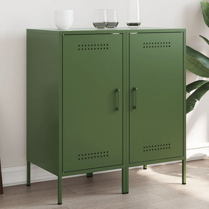 Sideboards 2 pcs Olive Green 36x39x79 cm Steel