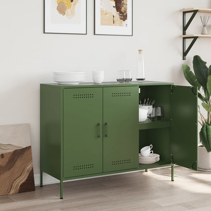 Sideboard Olive Green 100.5x39x79 cm Steel