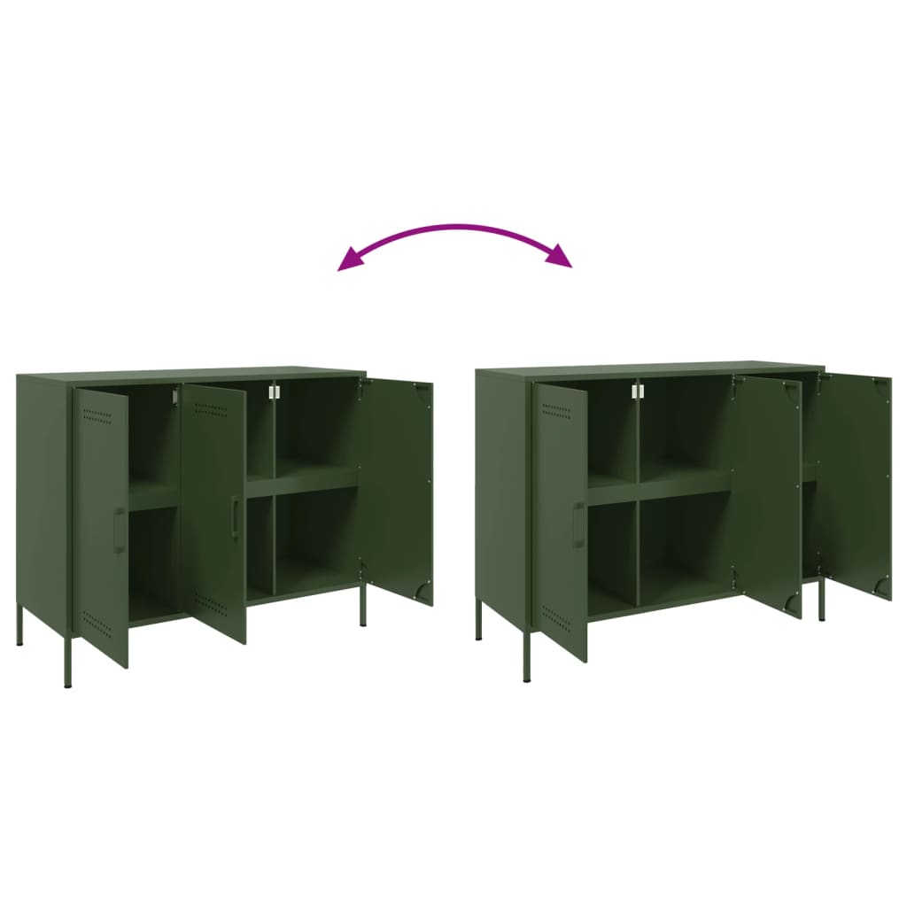 Sideboard Olive Green 100.5x39x79 cm Steel