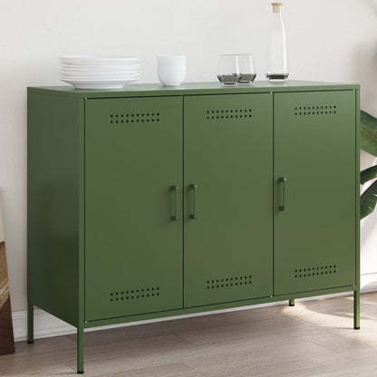 Sideboard Olive Green 100.5x39x79 cm Steel