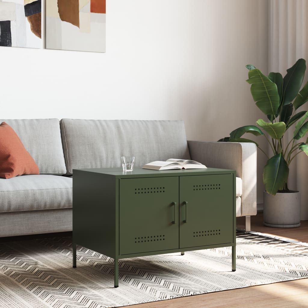 Coffee Table Olive Green 68x50x50.5 cm Cold-rolled Steel