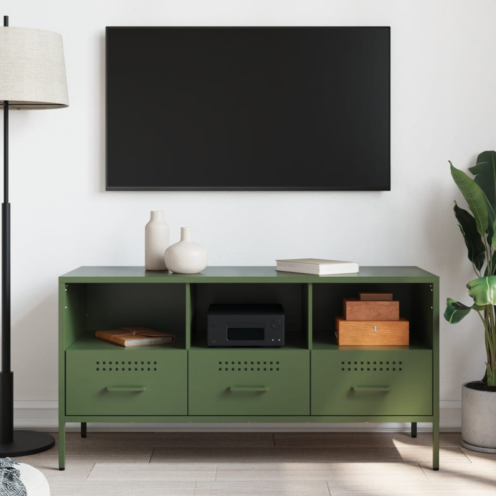 TV Cabinet Olive Green 100.5x39x50.5 cm Cold-rolled Steel