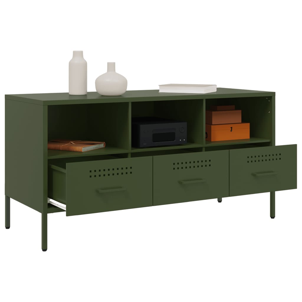 TV Cabinet Olive Green 100.5x39x50.5 cm Cold-rolled Steel