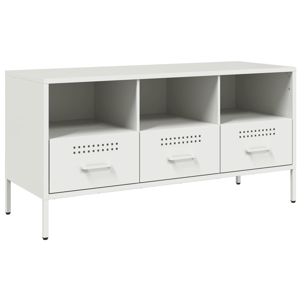 TV Cabinet White 100.5x39x50.5 cm Cold-rolled Steel