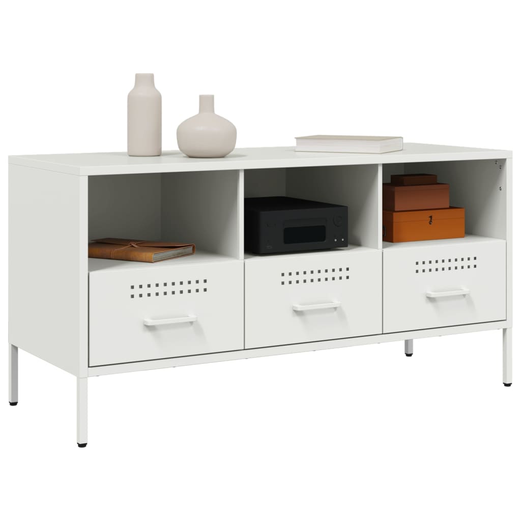 TV Cabinet White 100.5x39x50.5 cm Cold-rolled Steel