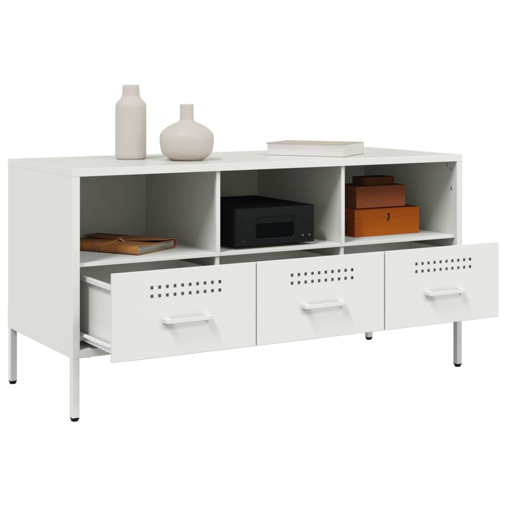 TV Cabinet White 100.5x39x50.5 cm Cold-rolled Steel