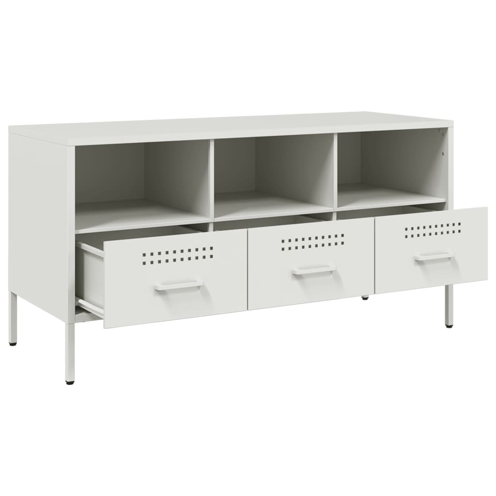 TV Cabinet White 100.5x39x50.5 cm Cold-rolled Steel