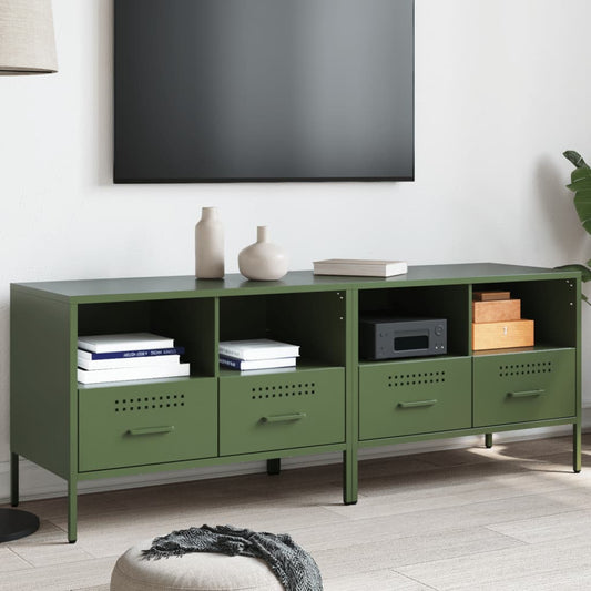 TV Cabinets 2 pcs Olive Green 68x39x50.5 cm Steel