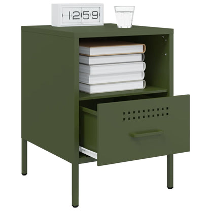 Bedside Cabinets 2 pcs Olive Green 36x39x50.5 cm Cold-rolled Steel