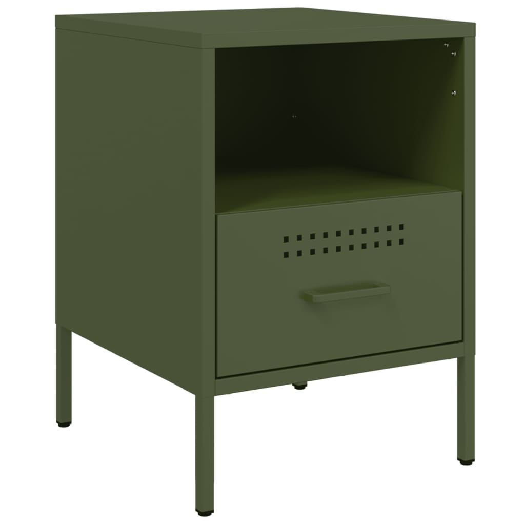 Bedside Cabinets 2 pcs Olive Green 36x39x50.5 cm Cold-rolled Steel