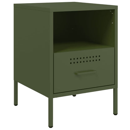 Bedside Cabinets 2 pcs Olive Green 36x39x50.5 cm Cold-rolled Steel