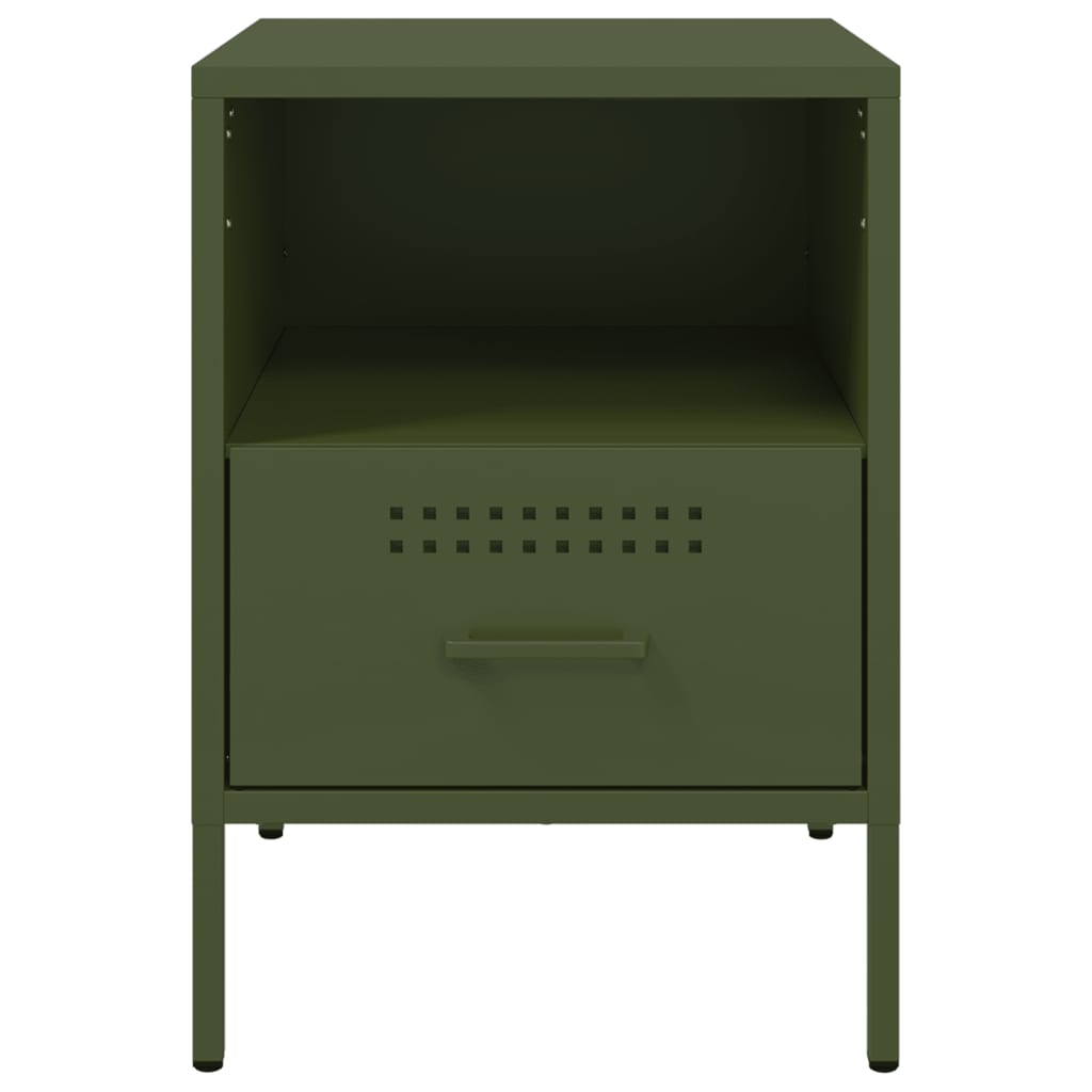 Bedside Cabinets 2 pcs Olive Green 36x39x50.5 cm Cold-rolled Steel