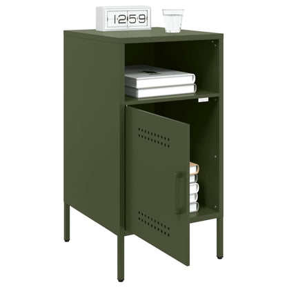 Bedside Cabinet Olive Green 36x39x68 cm Steel