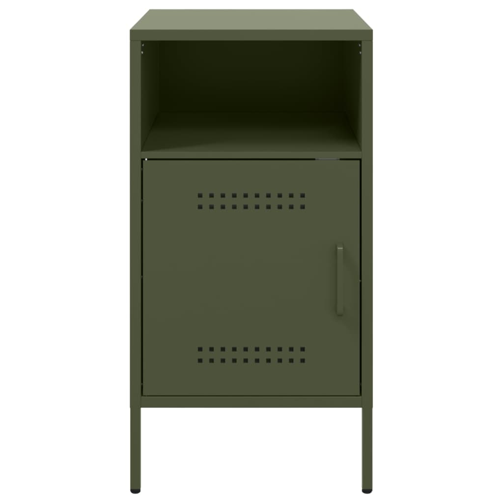 Bedside Cabinet Olive Green 36x39x68 cm Steel