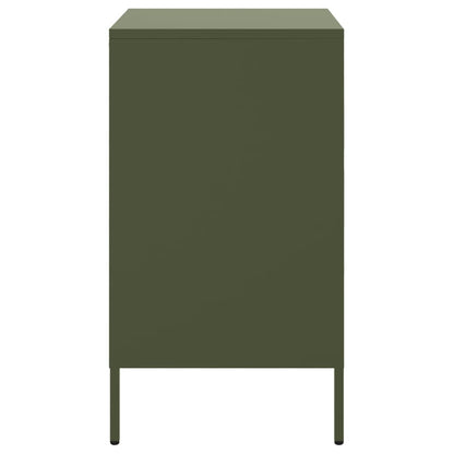 Bedside Cabinet Olive Green 36x39x68 cm Steel