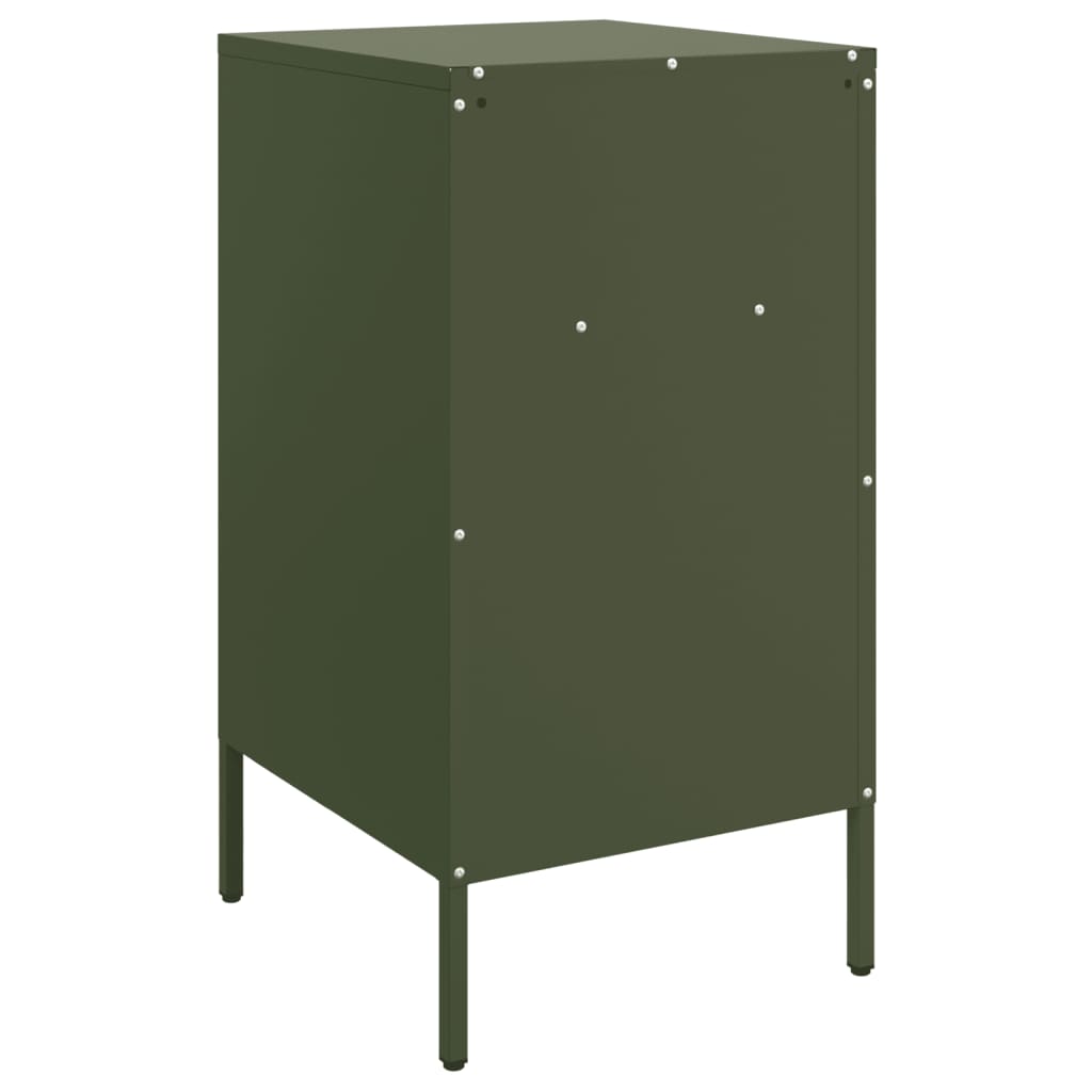 Bedside Cabinet Olive Green 36x39x68 cm Steel