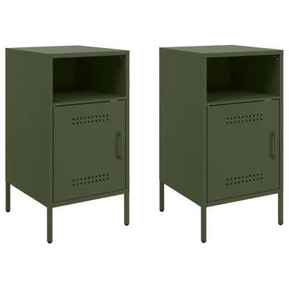 Bedside Cabinets 2 pcs Olive Green 36x39x68 cm Cold-rolled Steel