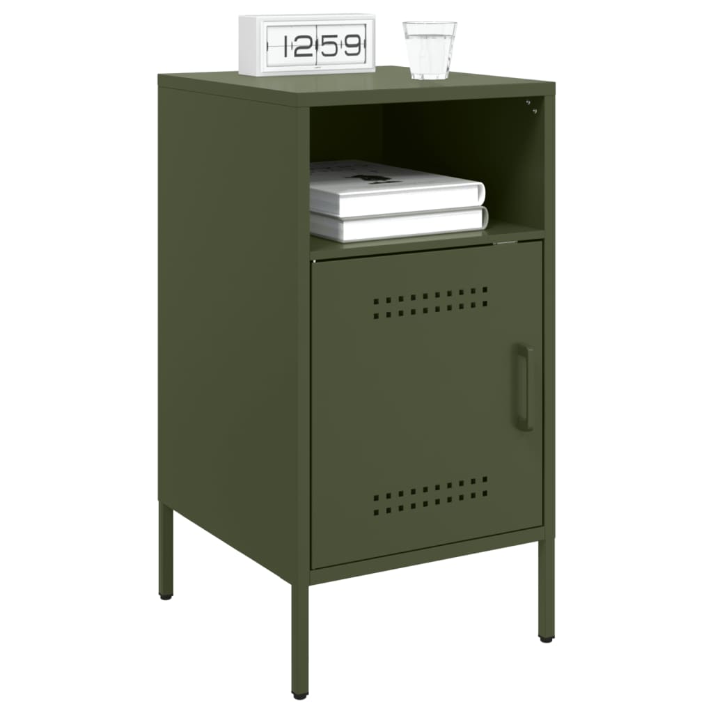 Bedside Cabinets 2 pcs Olive Green 36x39x68 cm Cold-rolled Steel