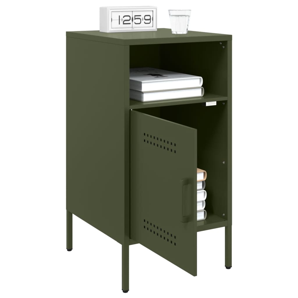 Bedside Cabinets 2 pcs Olive Green 36x39x68 cm Cold-rolled Steel