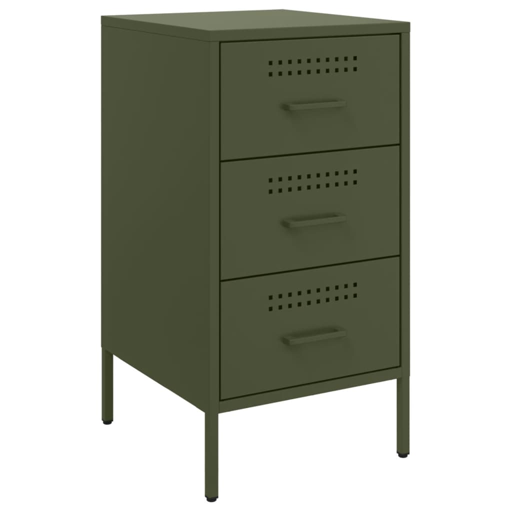 Bedside Cabinet Olive Green 36x39x68 cm Cold-rolled Steel