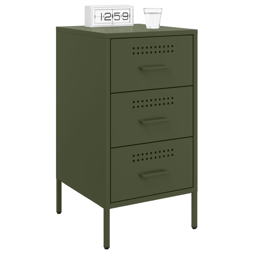 Bedside Cabinet Olive Green 36x39x68 cm Cold-rolled Steel