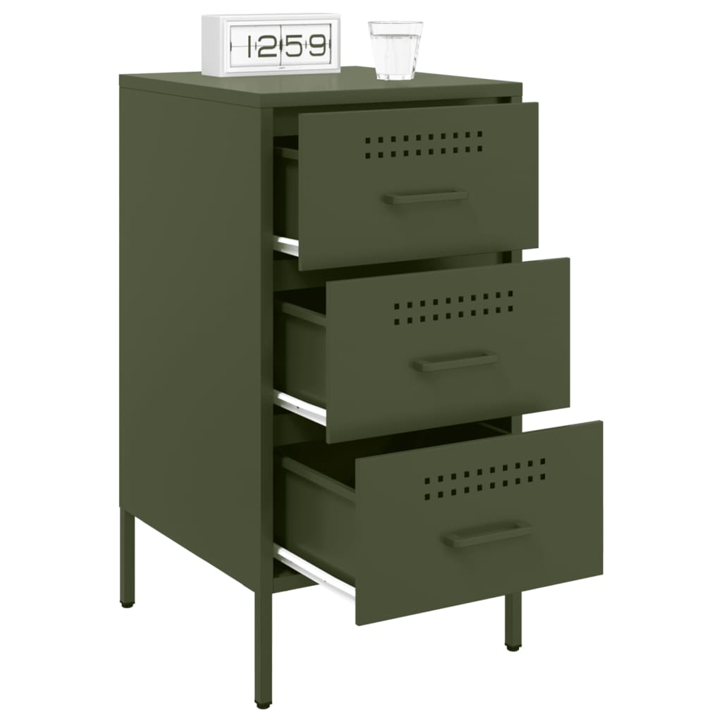 Bedside Cabinet Olive Green 36x39x68 cm Cold-rolled Steel