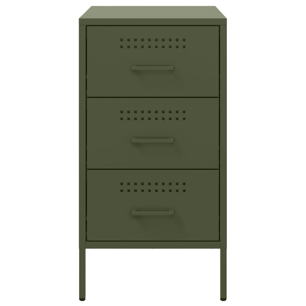 Bedside Cabinet Olive Green 36x39x68 cm Cold-rolled Steel