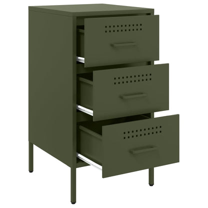 Bedside Cabinet Olive Green 36x39x68 cm Cold-rolled Steel