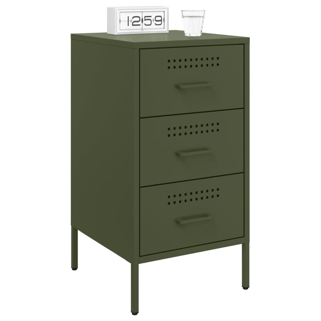 Bedside Cabinets 2 pcs Olive Green 36x39x68 cm Cold-rolled Steel