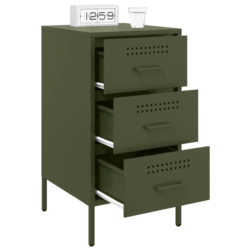 Bedside Cabinets 2 pcs Olive Green 36x39x68 cm Cold-rolled Steel