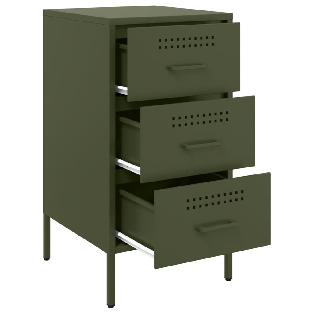 Bedside Cabinets 2 pcs Olive Green 36x39x68 cm Cold-rolled Steel