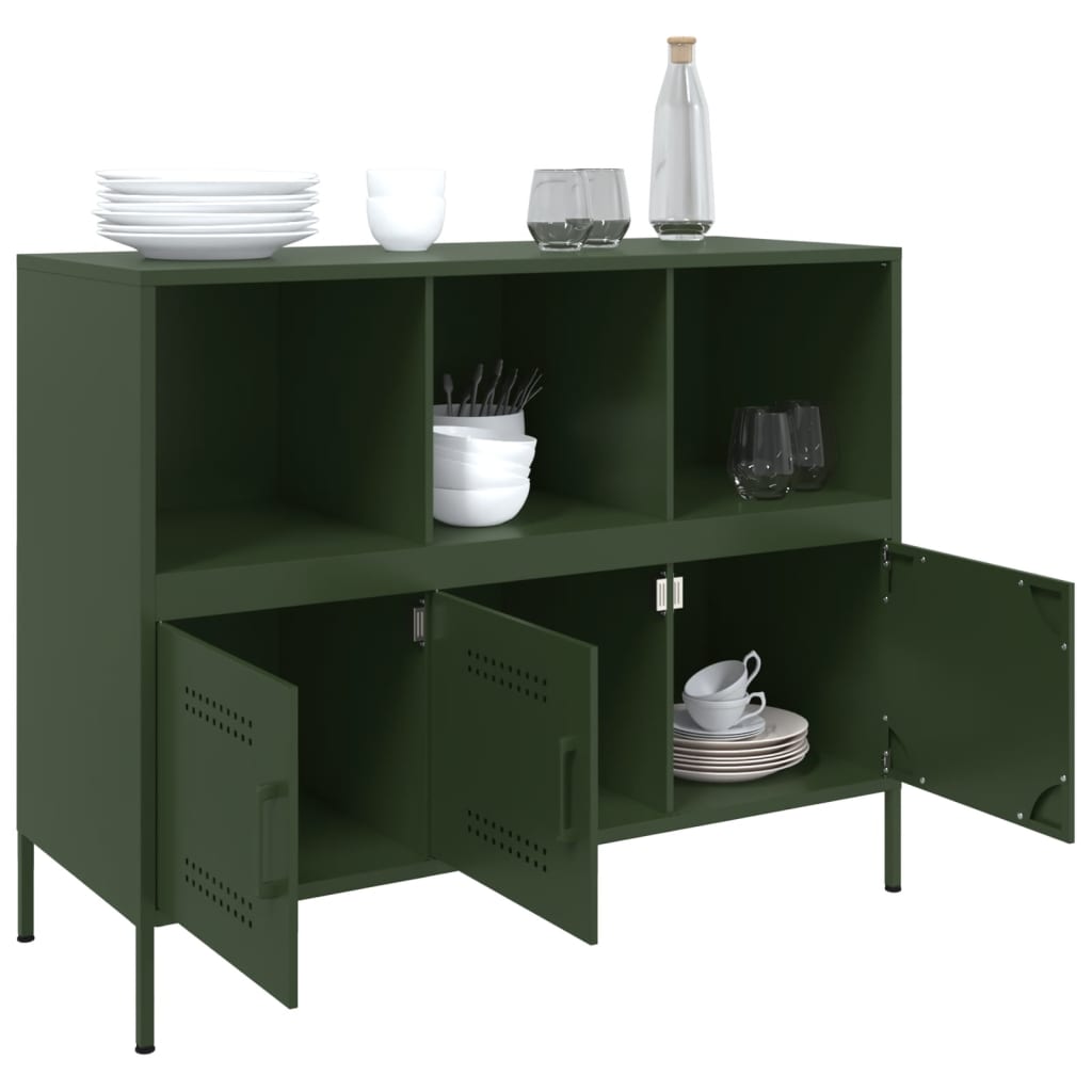 Sideboard Olive Green 100.5x39x79 cm Cold-rolled Steel