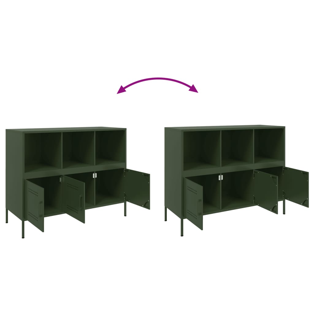 Sideboard Olive Green 100.5x39x79 cm Cold-rolled Steel