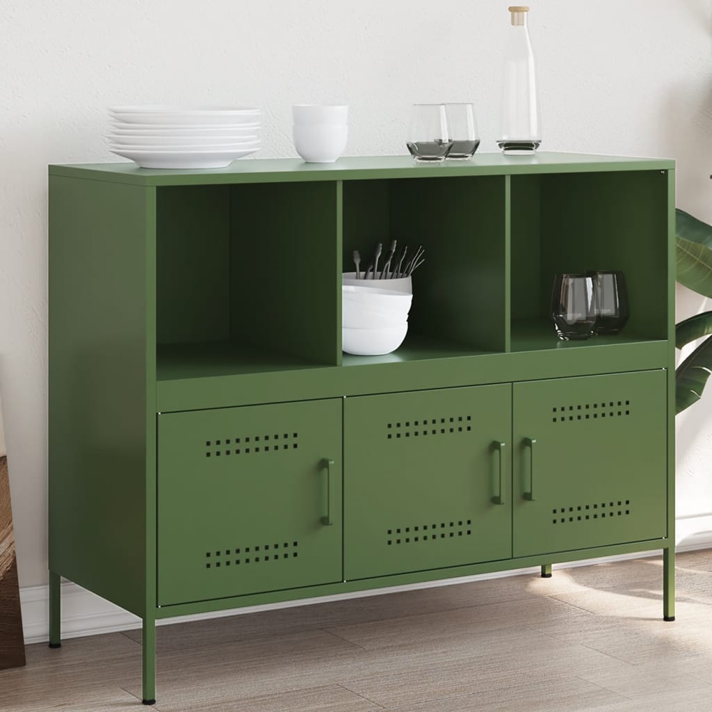 Sideboard Olive Green 100.5x39x79 cm Cold-rolled Steel