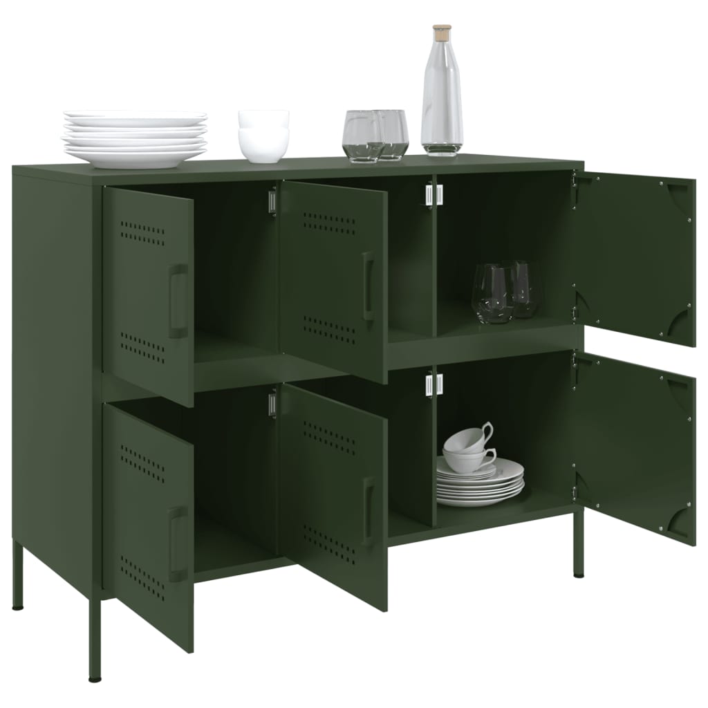 Sideboard Olive Green 100.5x39x79 cm Cold-rolled Steel