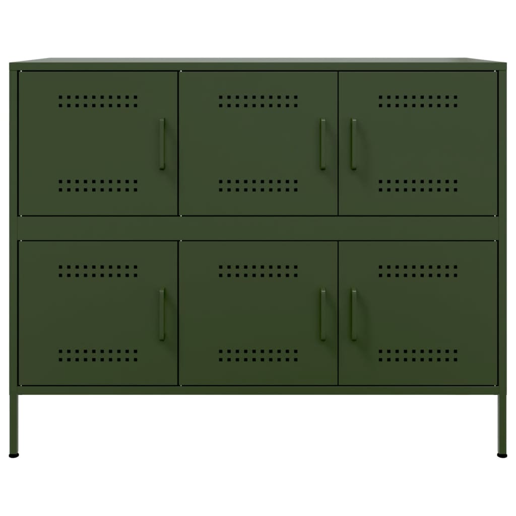 Sideboard Olive Green 100.5x39x79 cm Cold-rolled Steel